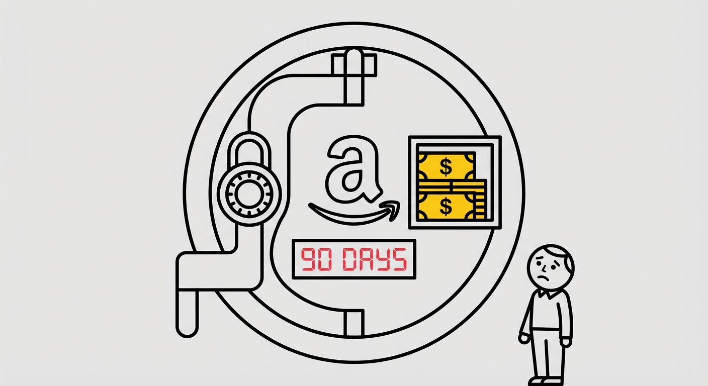 Amazon typically holds seller funds for at least 90 days after account suspension