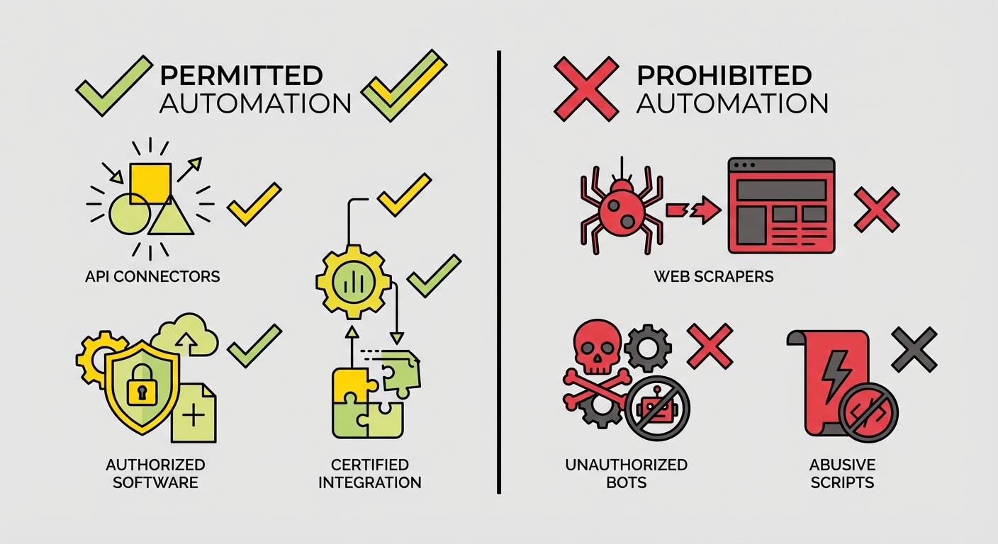 Understanding the distinction between permitted and prohibited automation is crucial for compliance