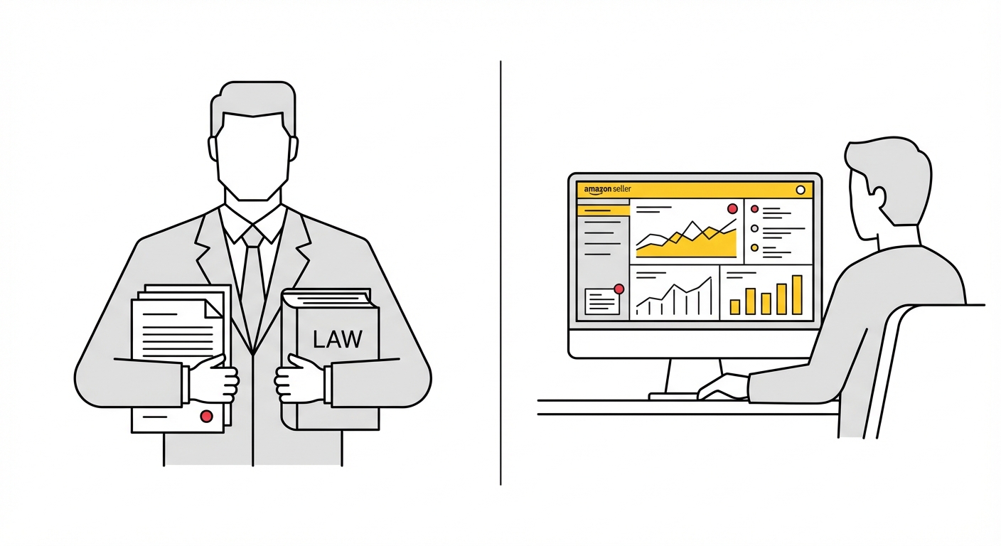 Traditional lawyers focus on legal theory, while Amazon specialists understand platform-specific compliance