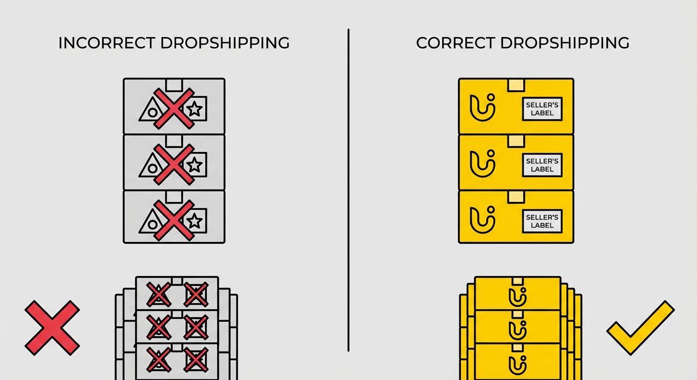Amazon seller account suspension notice on laptop screen with dropshipping policy violation warning